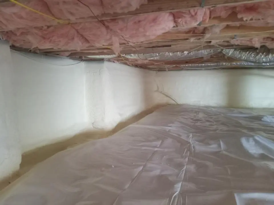 Crawl space encapsulation with closed-cell spray foam for Spray Foam Roofing in Hopedale