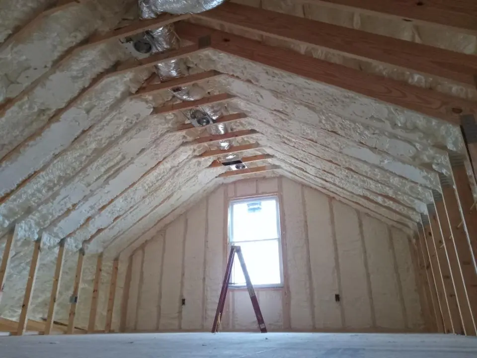 Spray foam roofing application for Crawl Space Insulation project in Hopedale